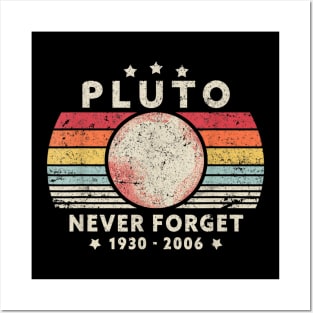 Never Forget Pluto Retro Style Funny Space, Science T-Shirt Posters and Art